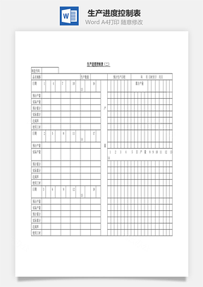生产进度控制表Word文档