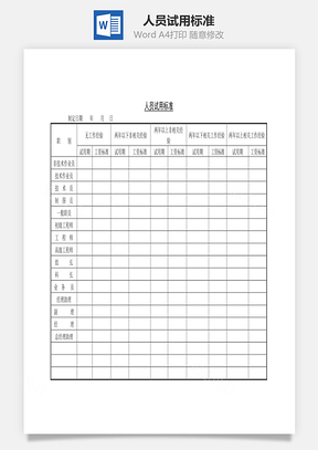 人员试用标准Word文档