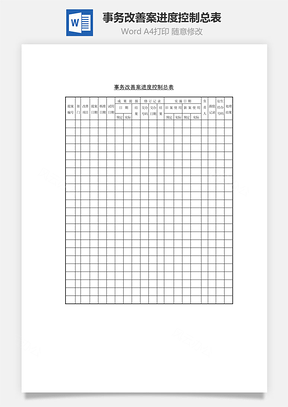 事务改善案进度控制总表Word模板
