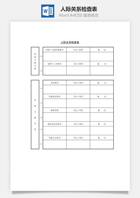 人际关系检查表Word模板