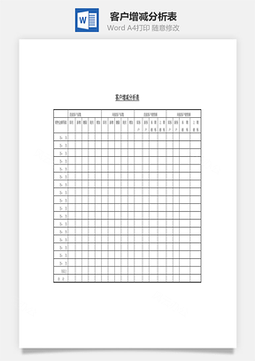 客户增减分析表Word文档