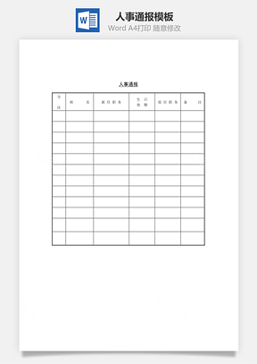 人事通报Word模板