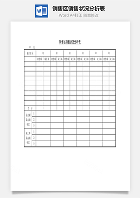 销售区销售状况分析表Word文档