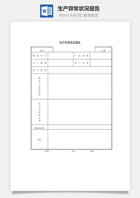 生产异常状况报告Word文档