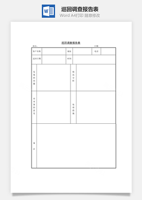 巡回调查报告表Word模板