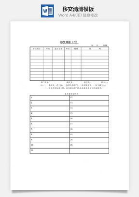 移交清册Word文档