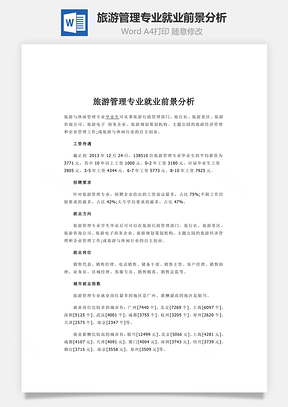 旅游管理专业就业前景分析Word模板