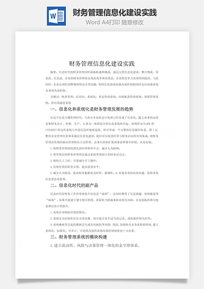 财务管理信息化建设实践Word模板