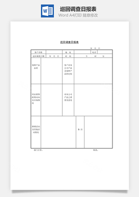 巡回调查日报表Word模板