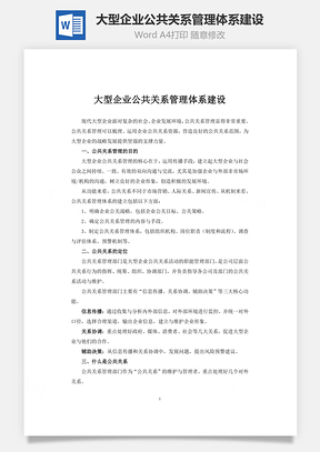 大型企业公共关系管理体系建设word文档