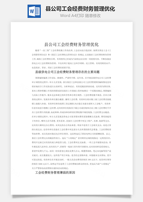县公司工会经费财务管理优化Word模板