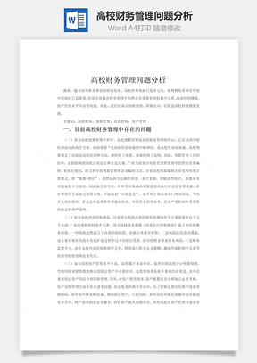 高校财务管理问题分析Word模板