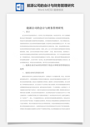 能源公司的会计与财务管理研究word文档