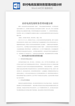 农村电商发展财务管理问题分析Word模板