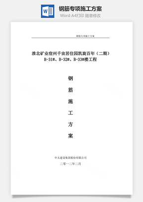 钢筋专项施工方案word文档