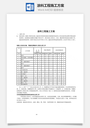 涂料工程施工方案word文档