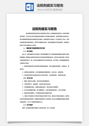 法院刑庭实习报告word文档