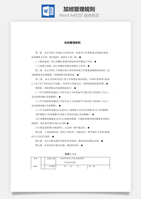 加班管理规则Word文档