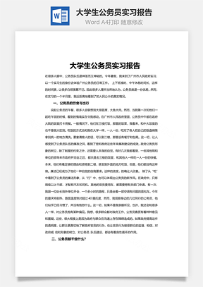 大学生公务员实习报告word文档