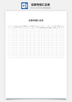 定期考绩汇总表Word模板