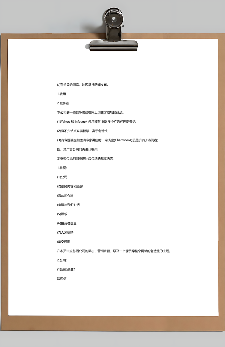 广告公司网络营销策划书Word模板