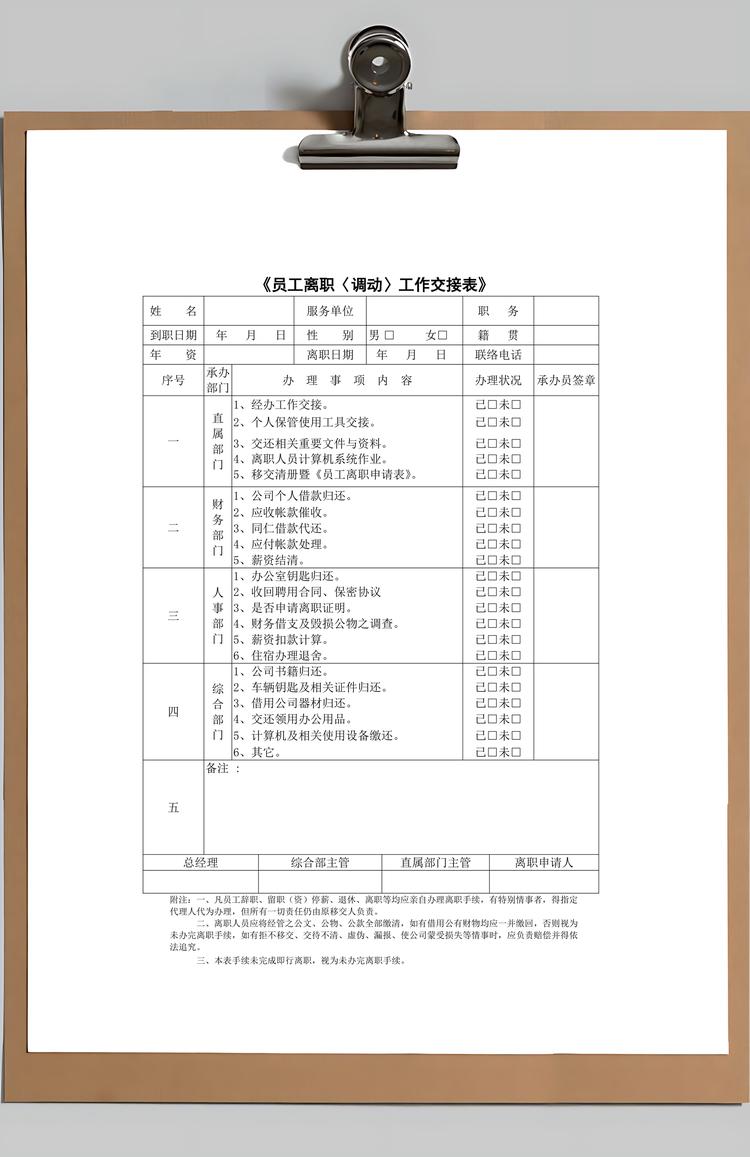 员工离职申请表Word模板