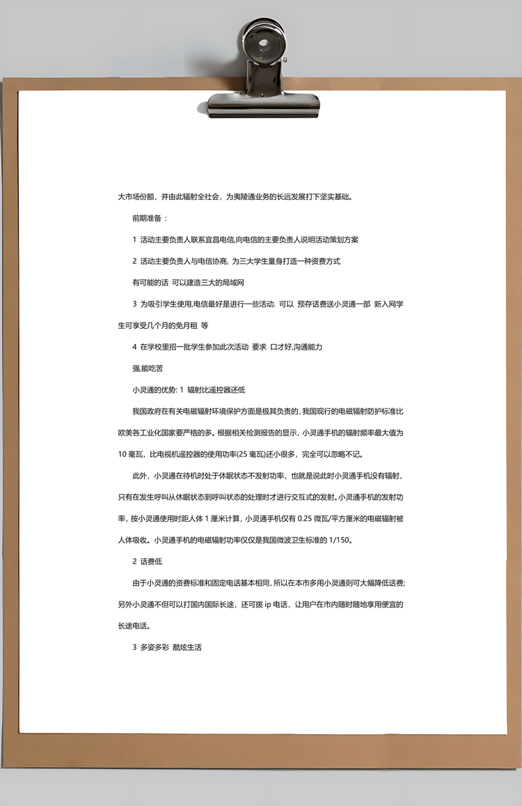 产品市场营销策划Word模板