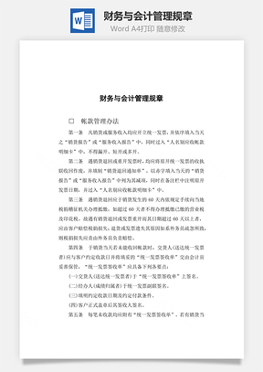 财务与会计管理规章Word文档