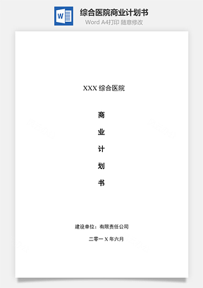 综合医院商业计划书Word文档