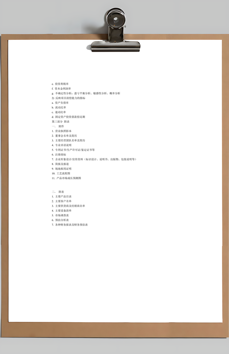 旅游项目商业计划书Word模板