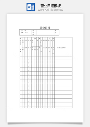 营业日报Word模板