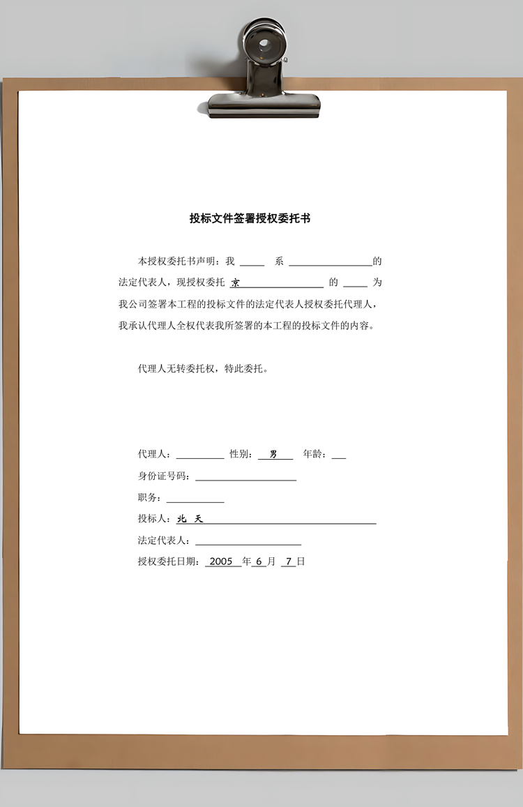 商务标书范本Word模板