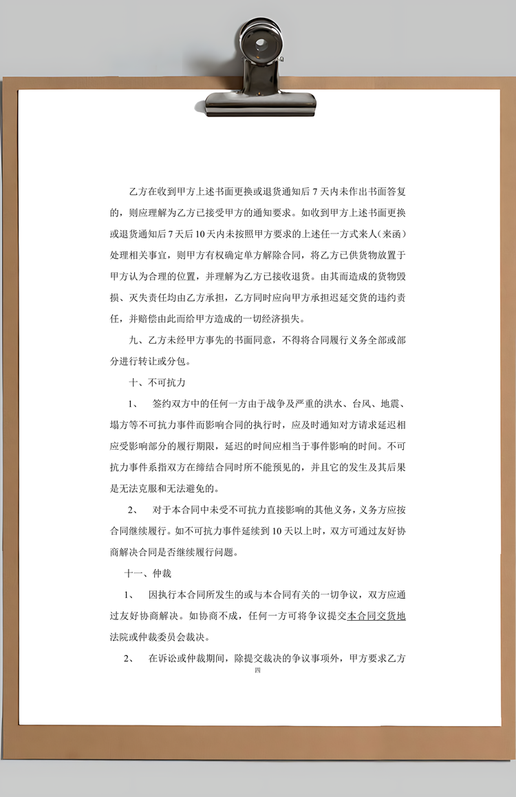 采购合同合同协议书Word模板