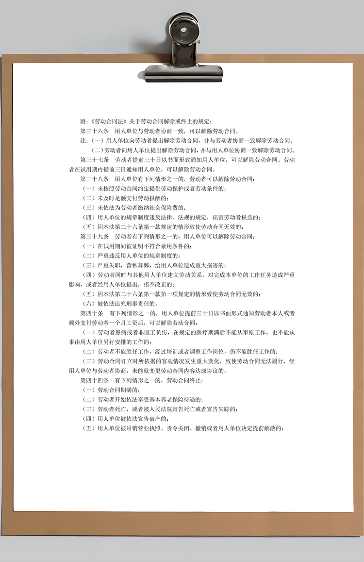 解除劳动合同范本Word模板