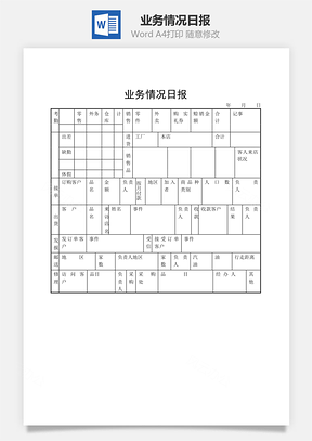业务情况日报Word模板