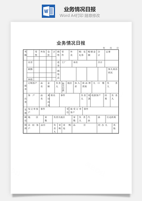 业务情况日报word文档