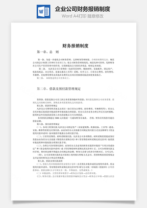 企业公司财务报销制度word文档