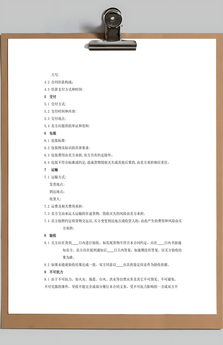 产品买卖合同Word模板