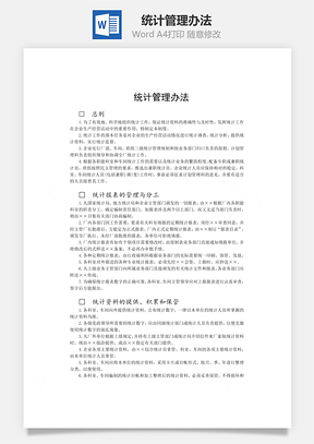 统计管理办法Word模板