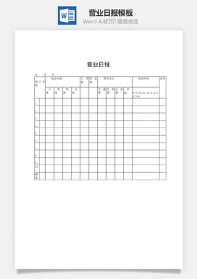营业日报Word模板