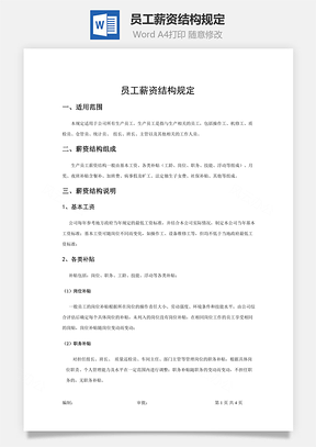 员工薪资结构规定word文档