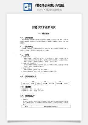 财务预算和报销制度word文档