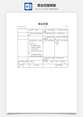 营业日报Word模板