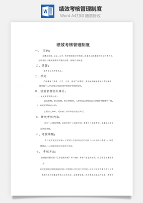 绩效考核管理制度Word模板