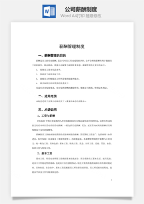 公司薪酬制度word文档