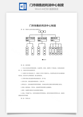 门市销售的利润中心制度word文档