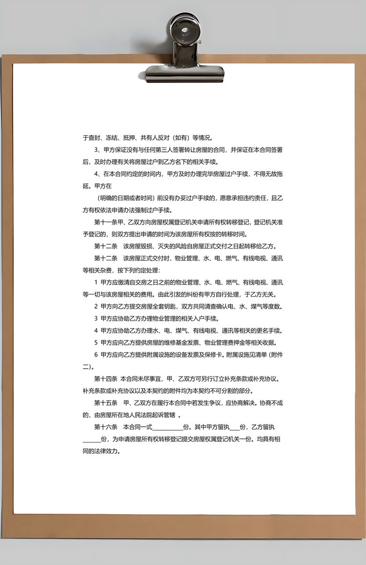 二手房买卖合同Word模板