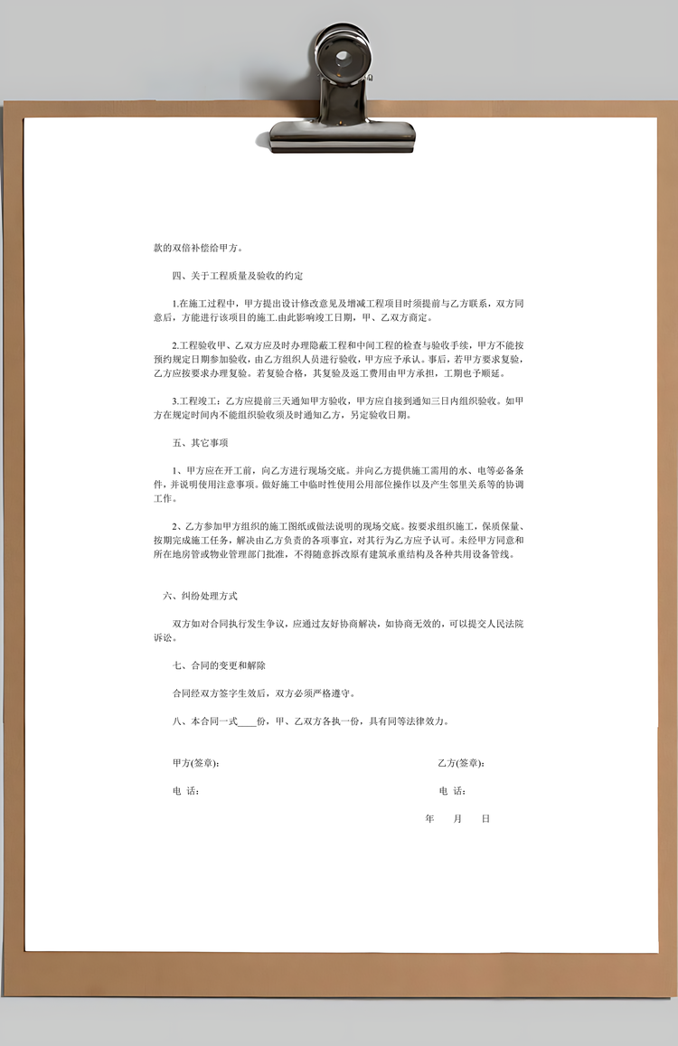 装修合同Word模板