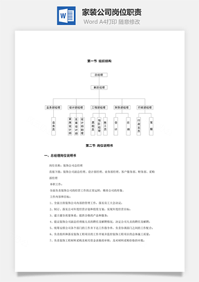 家装公司岗位职责Word模板