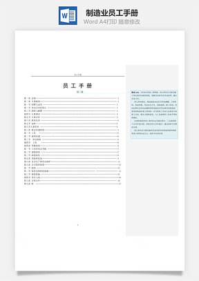 制造业员工手册Word模板